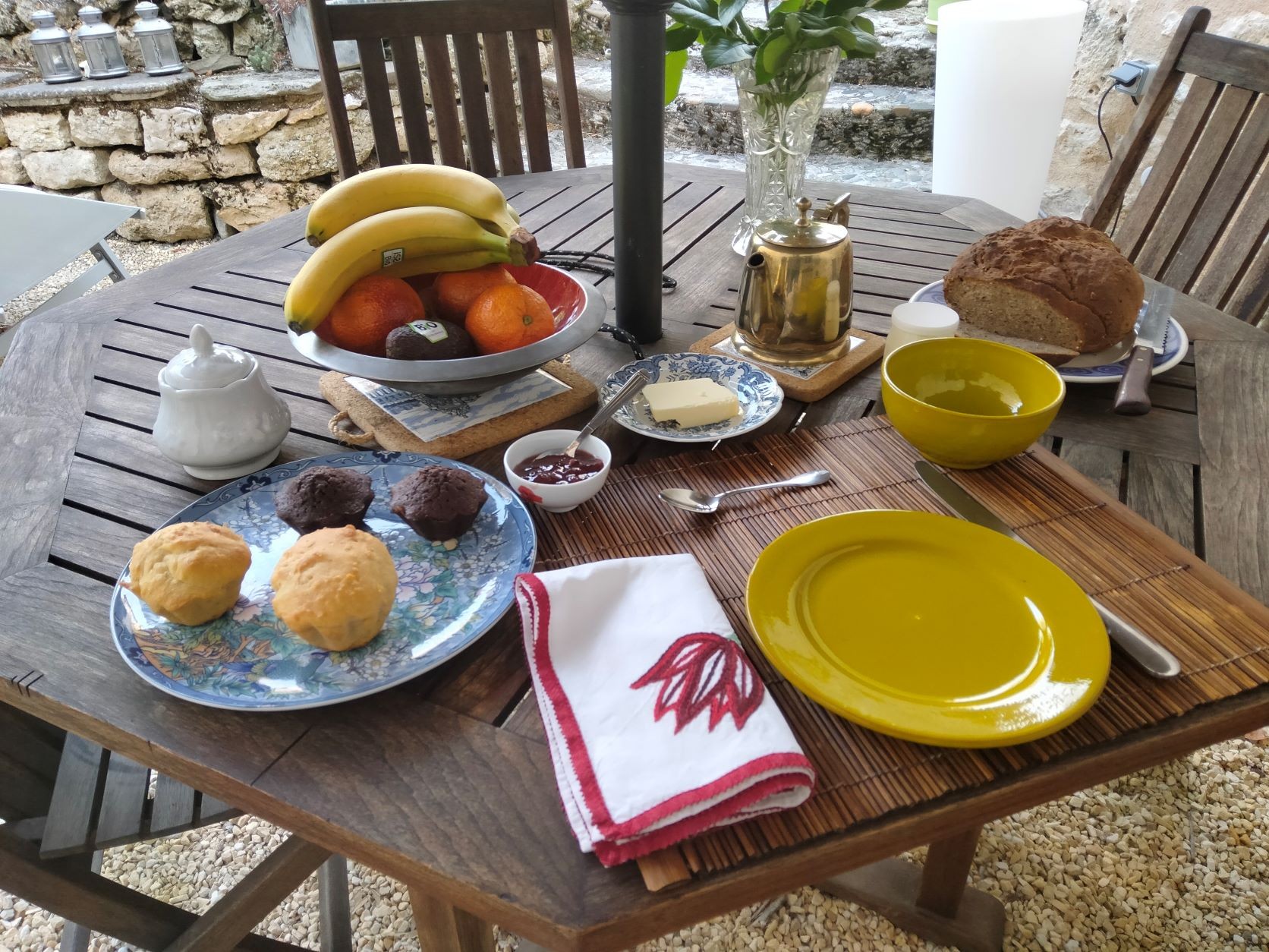 Le petit déjeuner à l'extérieur